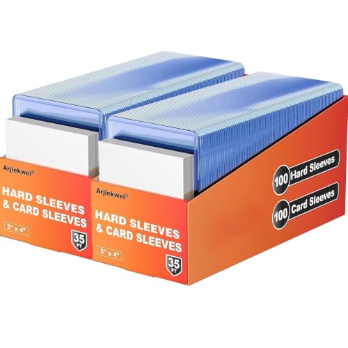 Arjiekwei hard plastic card sleeves, 3 by 4 inches, 35 point, with soft sleeves