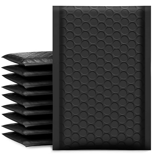 4 by 8 inch black padded bubble mailers for cheaper trading card shipments