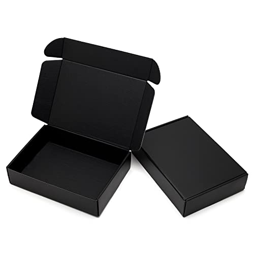 9 by 6.5 by 2 inch black corrugated shipping boxes for expensive trading cards
